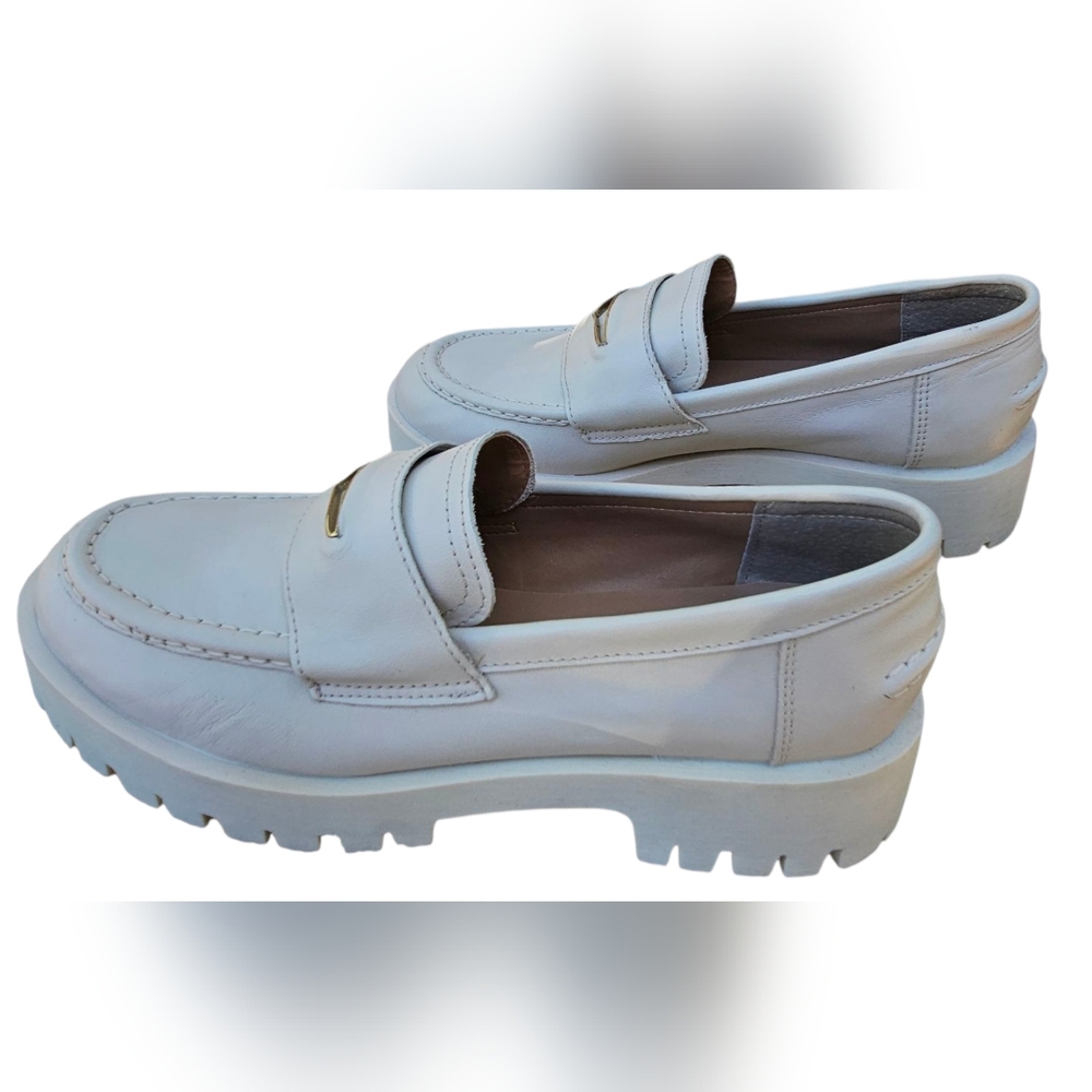 Steve Madden Classic Lawrence Chunky Cream/Bone Leah Slip-On Loafers Shoes NWOT - Picture 2 of 8